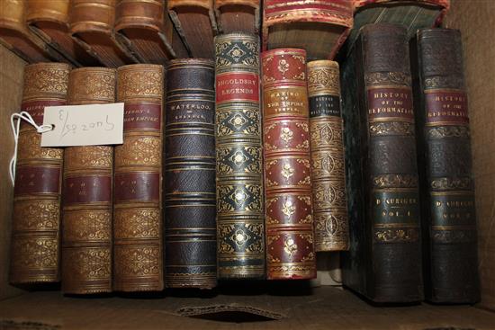 Quantity of leather bound books